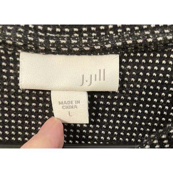 J.Jill Lightweight Sweater Pullover Women Size L Black & White Long Sleeve - Picture 3 of 11